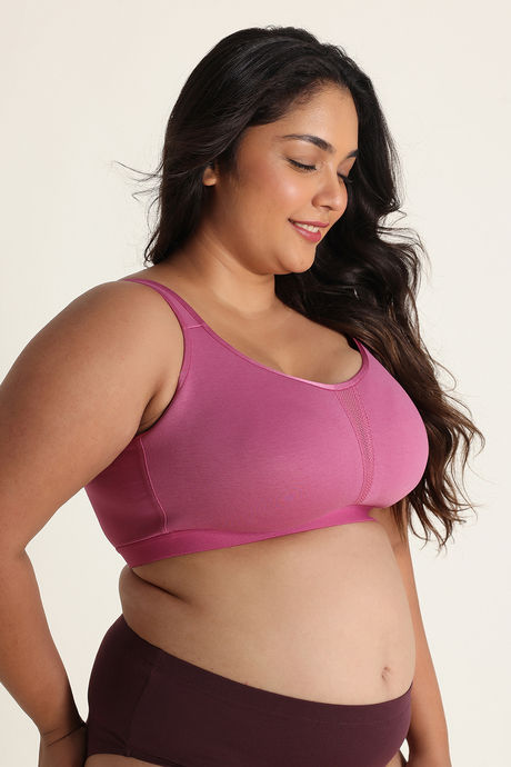 Zivame True Curv Single Layered Non Wired Full Coverage Minimiser Bra - Red Violet — image 2